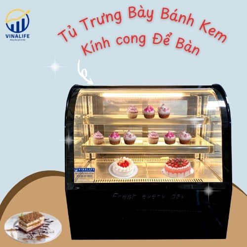 Tủ Bánh Kem Cong Để Bàn 90cm&nbsp;